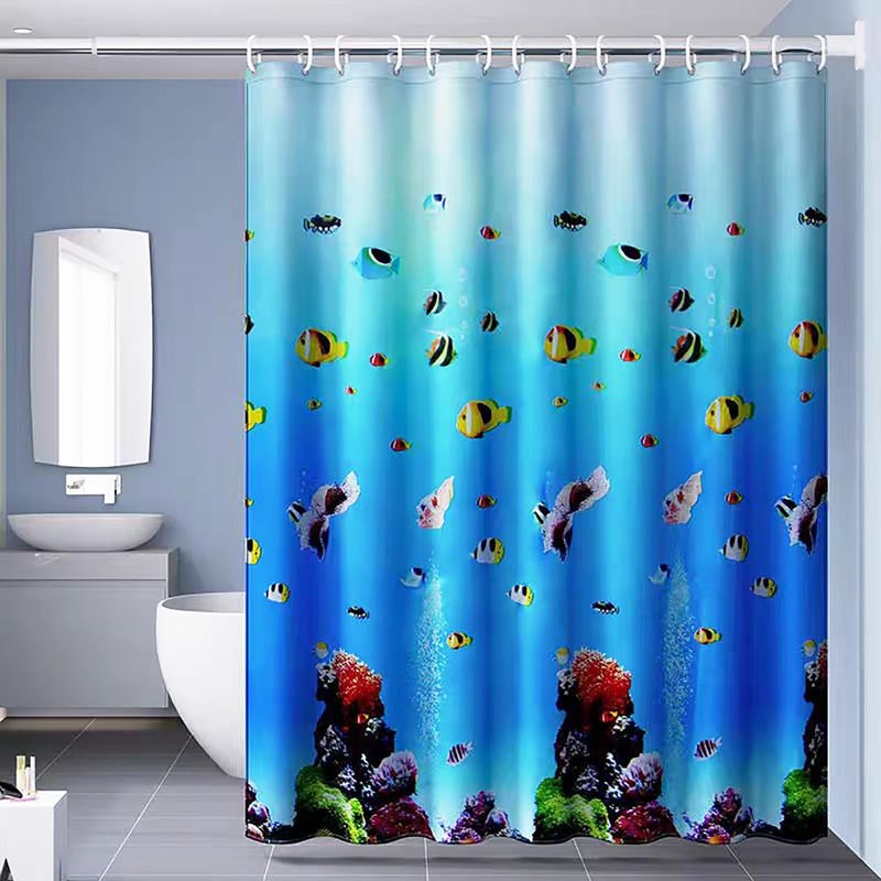 TIKABC Shower Curtain Liner, 4G PEVA Shower Liner, Plastic Waterproof Shower Curtains, 72x72 inch with Grommet Holes 3 Magnetic Weights - Image 1